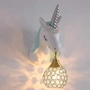 

Children's Room Wall Light Bedside lamp Stair Corridor Personality Nordic led lamp Unicorn Bedroom Living Room Wall Sconce