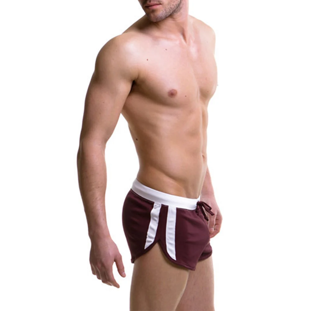 Новые мужские купальники плавки спортивная одежда сексуальные короткие пляжные брюки модные H66 - Цвет: coffee