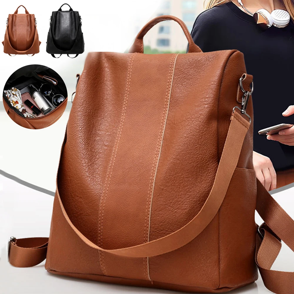 Las mujeres mochila de moda de viaje de cuero de la PU cremallera Mochila De mujer Anti robo Pack mujer bolso mochilas bolso de hombro impermeable