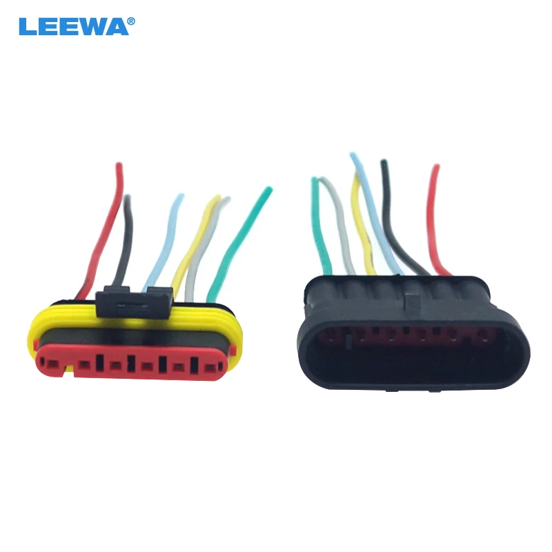 

FEELDO 1set Auto Car Waterproof 6Pin Way Electrical Connector Plug Wire Harness Motorcycle AWG HID Socket Adapter #CA6123