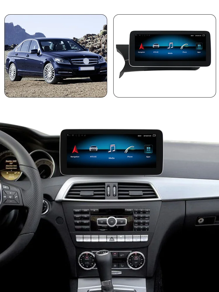 Новинка! Автомобильный мультимедийный плеер 4 Гб+ 64 Гб 10,2" ips Android 9,0 автомобильный gps-навигатор для Mercedes benz C Class W204 2011-2013 NTG 4,5