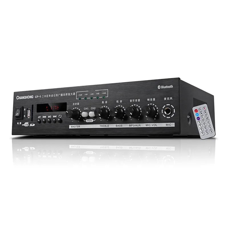 

CF-1 constant voltage HIFI amplifier 2.0 channel 100W constant voltage dual zone playback Bluetooth U disk SD card amplifier