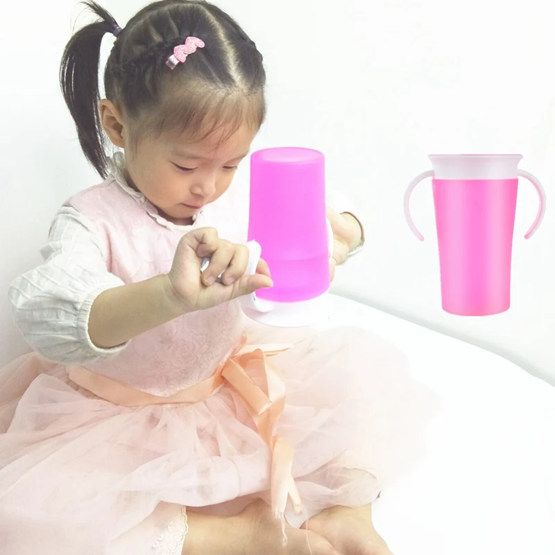 1PCS 260ML 360 Degree Can Be Rotated Magic Cup Baby Learning Drinking Cup LeakProof Child Water Cup Bottle
