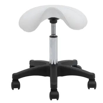 

(UK) Rolling Massage Chair Comfortable Beauty Saddle Stool Adjustable Leather Gas Lift Stool Universal Swivel Manicure Chair