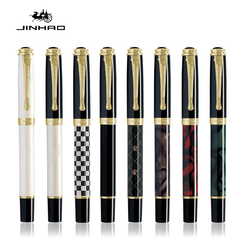 Jinhao 500 Wholesale Metal Golden Trim Medium Nib Fountain Pen Multicolor Write Office & School & Home For Gift Pen