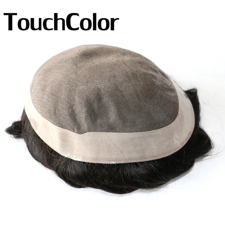 Mono European Hair Men Toupee Durable Male Prosthesis Natural Human Hair Replacement System Man Hairpiece Men Wig 130% Density