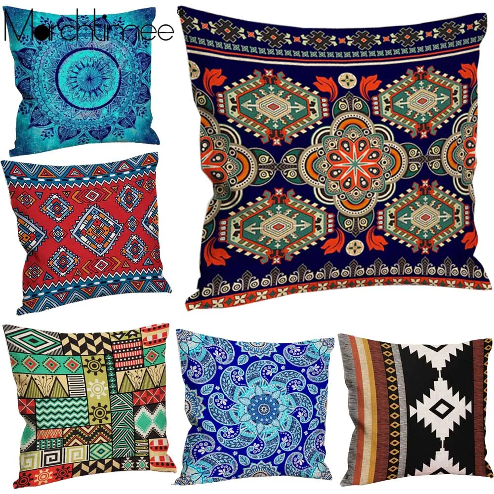 

Mandala Flower Pattern Linen Geometry Throw Rhombus Pillow Cushion Cover Car Decor Home Decoration Bed Sofa Lint Pillowcase