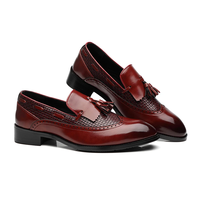 Misalwa Quarter Brogue/Мужские модельные туфли в британском стиле; мужские свадебные строгие кожаные туфли с кисточками; вечерние мокасины для джентльмена; большие размеры 37-48
