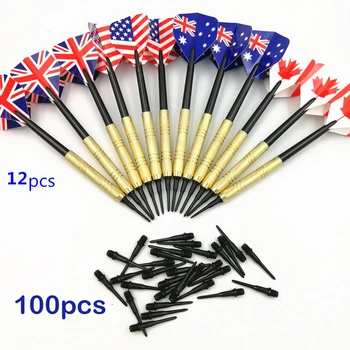 12 Pieces Professional 14 Grams Soft Tip Darts Set with 100 PCS Extra Plastic Tips for Electronic Dartboard Accessories tanie i dobre opinie RZUTKI 6 lat