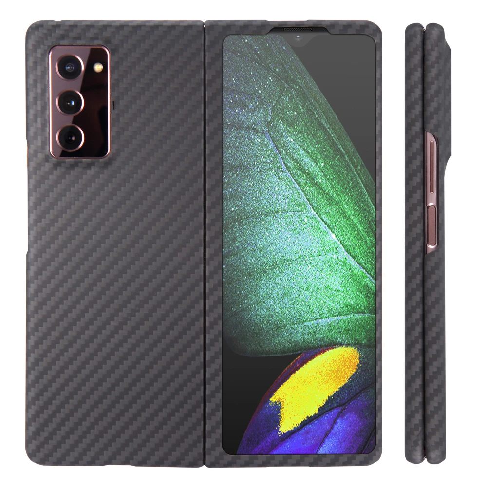 Carbon Fiber Case for Samsung Galaxy Z Fold 2 Cover Aramid Fiber Luxury Cover SM F916B F916N Z Fold 2 5G Ultra Thin Shell