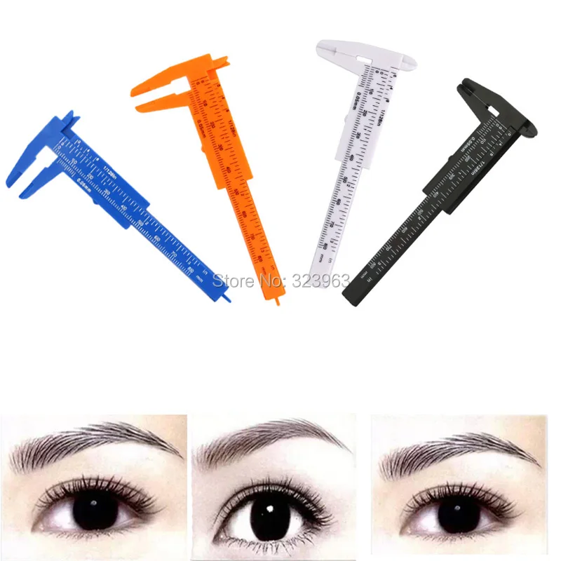 20Pcs 4 Colors 80CM Microblading Reusable Makeup Measure Eyebrow Guide Ruler Permanent Positioning Ruler Tool Eyebrow Stencils