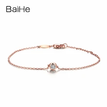 BAIHE Solid 18k розовое золото SI/H полный разрез натуральными бриллиантами Женская цепочка помолвка Свадебная вечеринка модные ювелирные изделия браслет