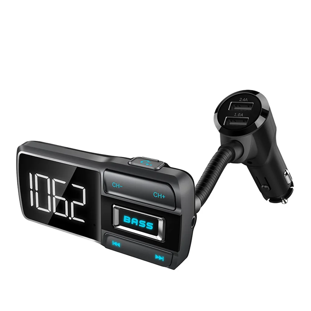BT77D Hands-free Bluetooth автомобильный комплект Автомобильный fm-передатчик двойной USB 5 В