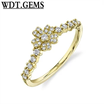

10K Yellow Gold Diamond Flower Ring Womens Statement Right Hand Cocktail 0.24CT