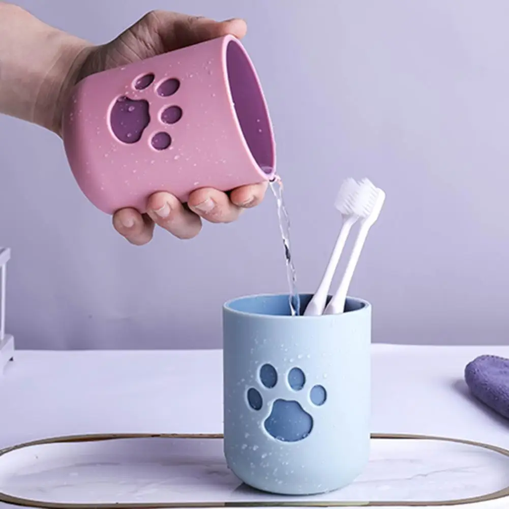 Vaso de cepillo de dientes para parejas, soporte de taza PP de dibujos  animados, gato, cachorro, gatito, garra, lavado de boca, taza de cepillado