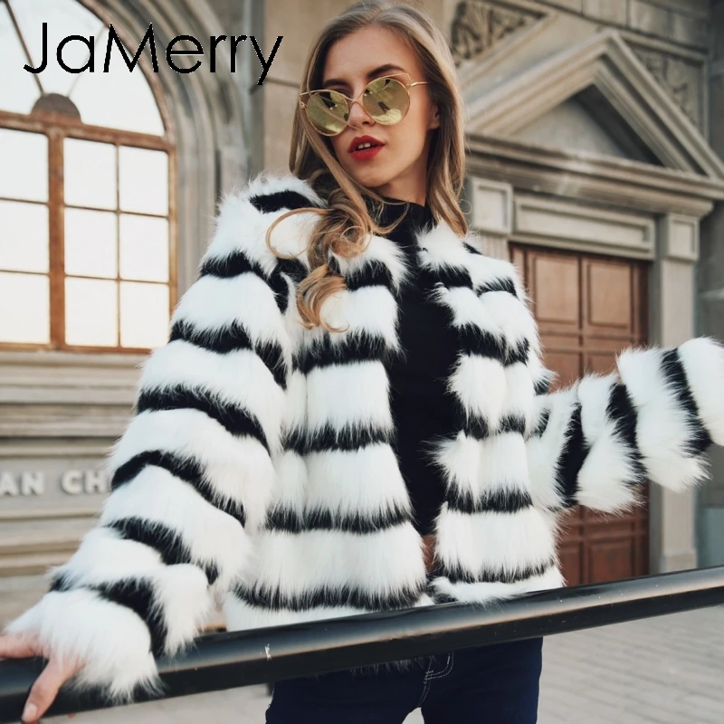 JaMerry/Винтажные женские шубы из искусственного меха больших размеров элегантные