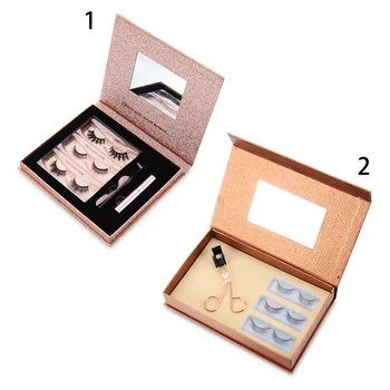 

SKONHED 3 Pairs Magnetic Eyelashes&Clip Set New Design Natural Long Eyelashes Easily Apply With Eyeline Fashion Eye Makeup Tools
