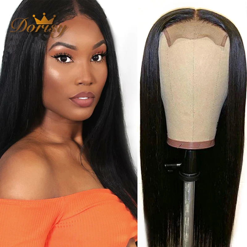 Offerte Veletta nella chiusura Parrucca Parrucche Dei Capelli Umani 4x4 Chiusura Del Merletto Parrucca Parrucca Diritta Dei Capelli Umani Per Le Donne Nere Dorisy Non dei Capelli di Remy