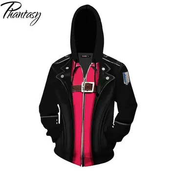 

Phantasy Attack on Titan 3D Print Hoodies Mens Jacket Male Zipper Cardigan Adult Hooded Anime Outwear Cosplay Clothing