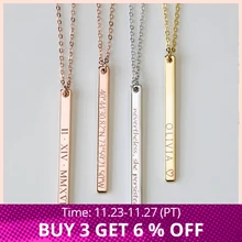 Strollgirl 925 Sterling Silver Personalized Customization Necklace Engraved Necklace for Women Best Friend Gifts Free Shipping