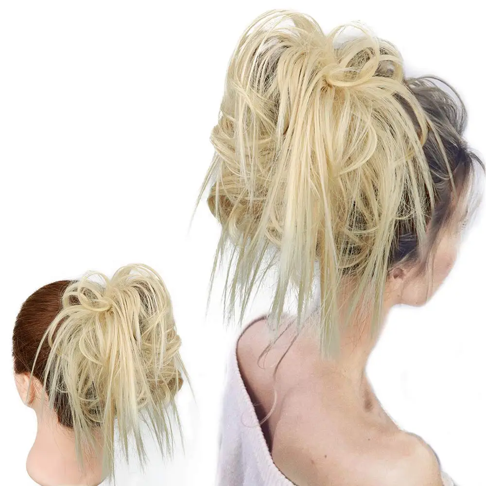 

Elastic Messy Synthetic Chignon Bun For Women Hairpiece Elastic Band Chignon Hair Curly Scrunchie Cover Synthetic Hairpiece hair