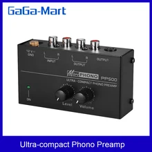 PREAMPLIFICADOR DE preamplificador de Phono ultracompacto, con controles de nivel y volumen, entrada RCA y salida, 1/4