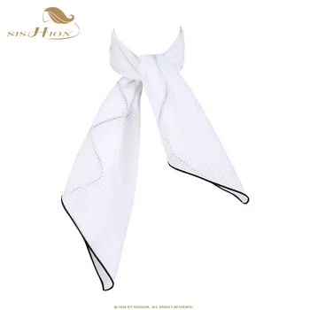 

White Women Scarf Small Square Solid Color Collar Little Cravat Scarves 70*70cm Ladies Chiffon Handkerchief SD0017