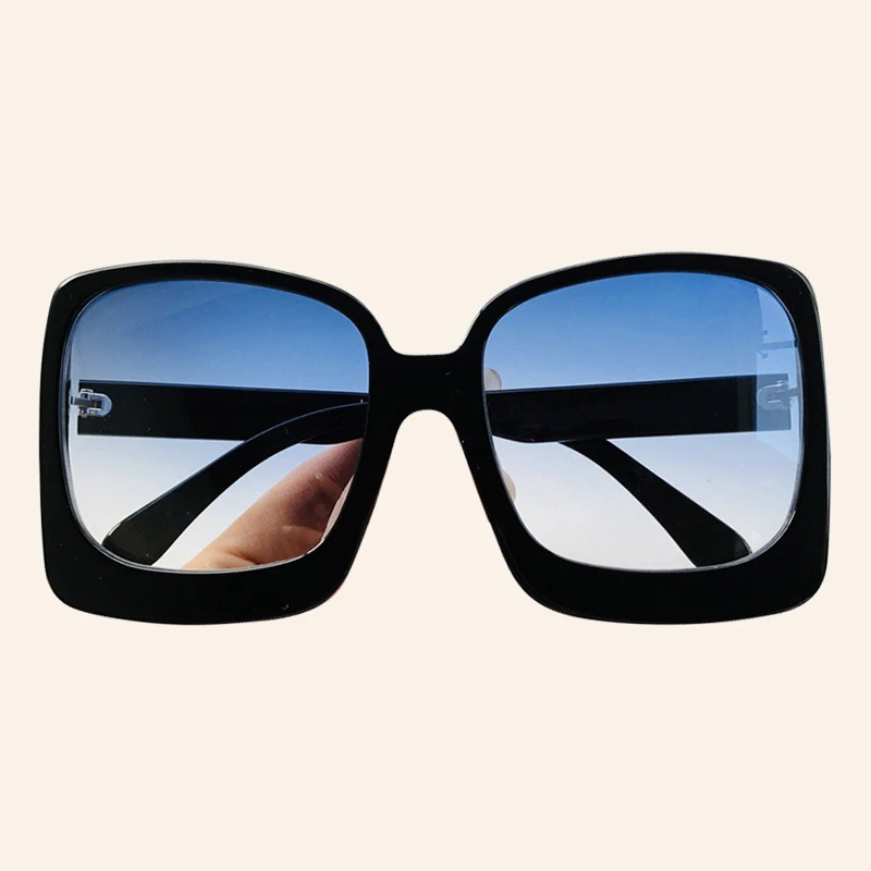Винтажные негабаритные Квадратные Солнцезащитные очки женские большие черные солнцезащитные очки Роскошные брендовые солнцезащитные очки - Цвет линз: No.1 Sunglasses