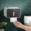 Toilet Paper Holder Towel Wall Mounted Storage Box Bathroom Accessories Tray Roll  Tube Punch-Free Double-Layer ► Photo 2/6