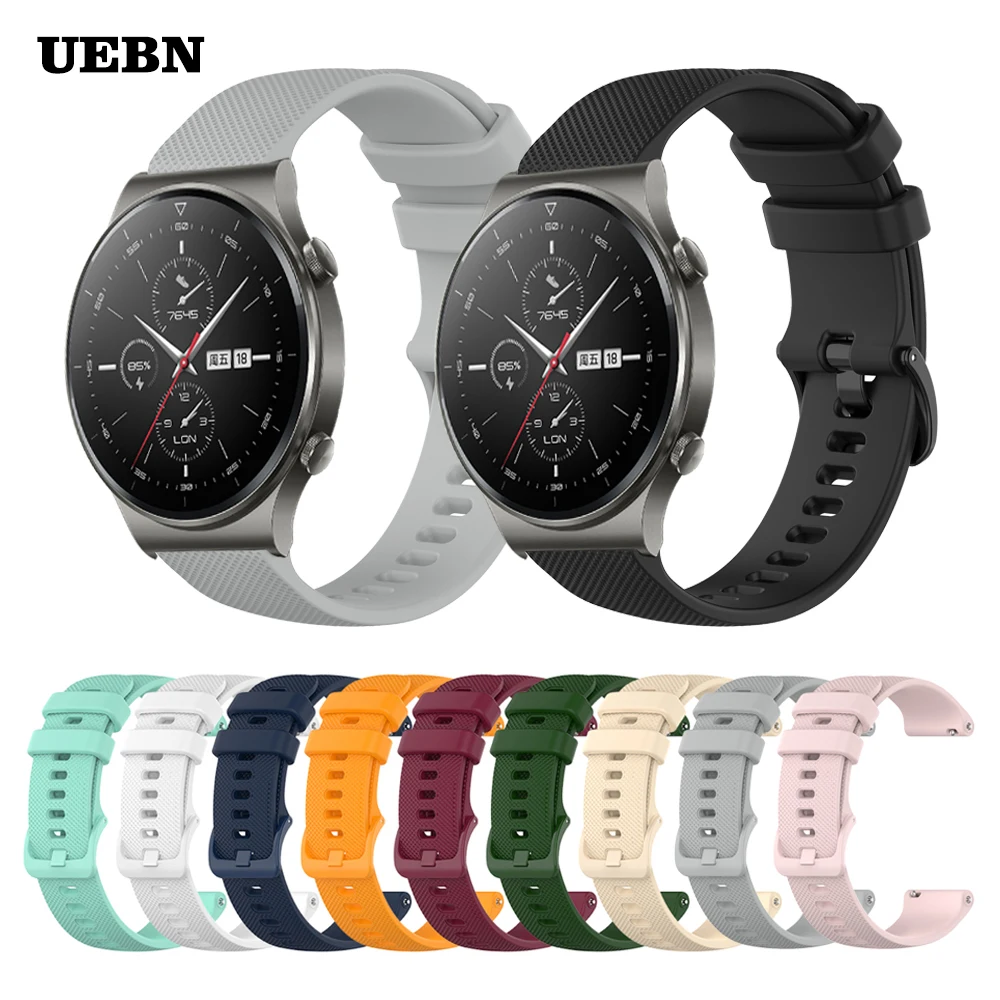

UEBN Sport Silicone strap for Huawei Watch GT 2 Pro Bracelet for Watch GT 2 42mm 46mm & 2e Honor ES Watchbands Correa