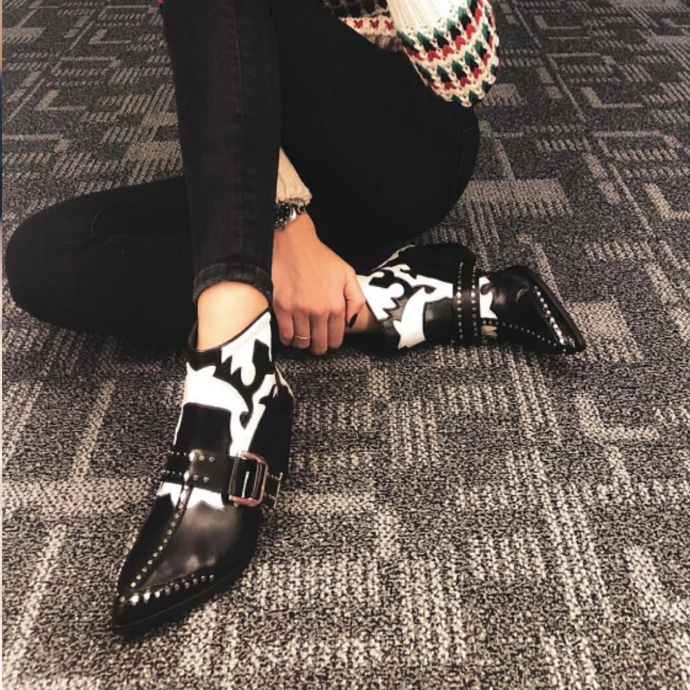 Женские ботильоны из микрофибры Perixir кожаные ботинки в стиле ретро с острым