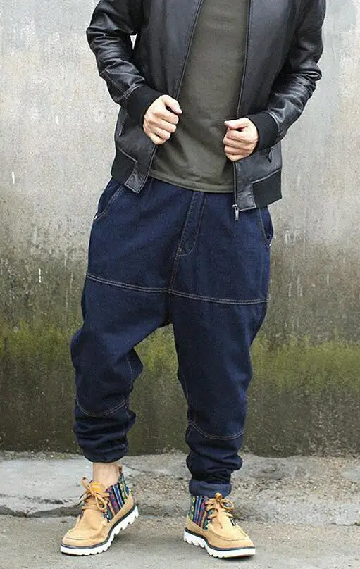 Men Jeans Denim Cross-Pants Low Crotch Jeans Fat Baggy Jeans Pants Feet Harlan Pants Size 28-42 6