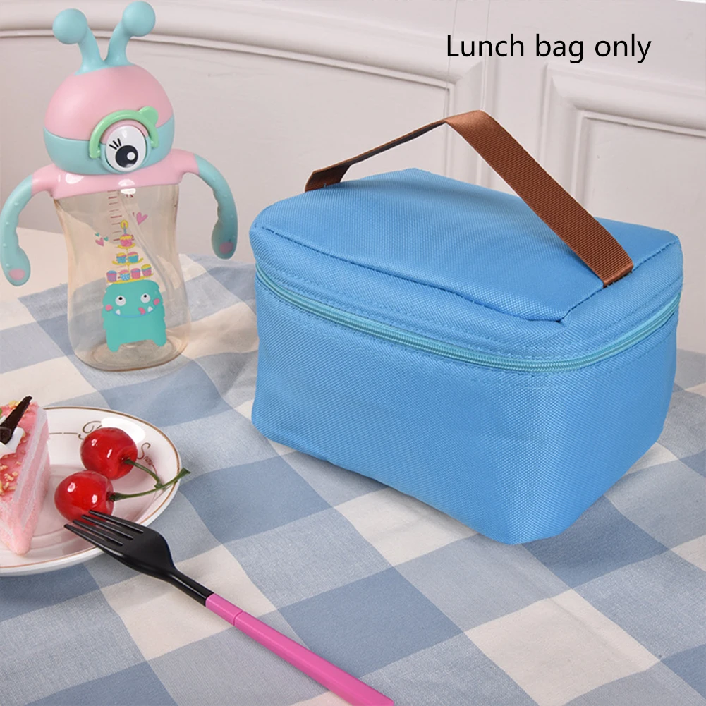 4 цвета портативный практичный небольшой бизнес поездки водонепроницаемый охладитель дома сохранение тепла Bento Box еда тепловой мешок пикника пакет - Цвет: Синий