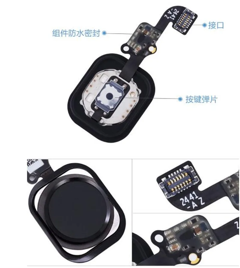

100pcs NEW Home Button with Flex Cable for iPhone 6 4.7" / 6 plus 5.5" Black/White/Gold Home button Flex Assembly