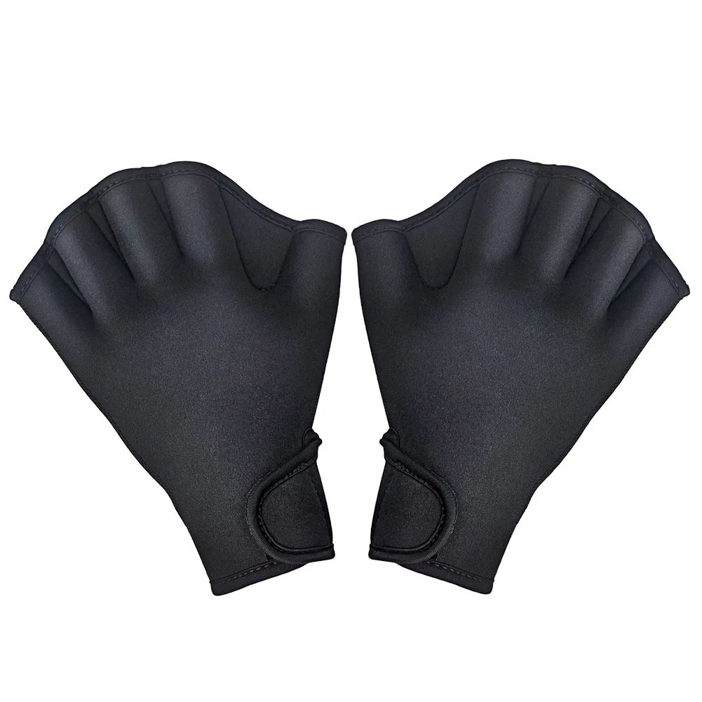 Newly 1 Pair Swimming Gloves Aquatic Fitness Water Resistance Aqua Fit Paddle Training Fingerless Gloves BN99 2