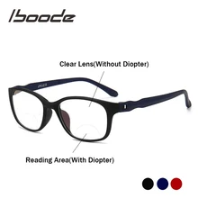 Iboode бифокальный очки для чтения Для мужчин от вредного синего излучения пресбиопии противоусталостные компьютерные очки+ 1,5+ 2,0+ 2,5+ 3,0+ 3,5+ 4