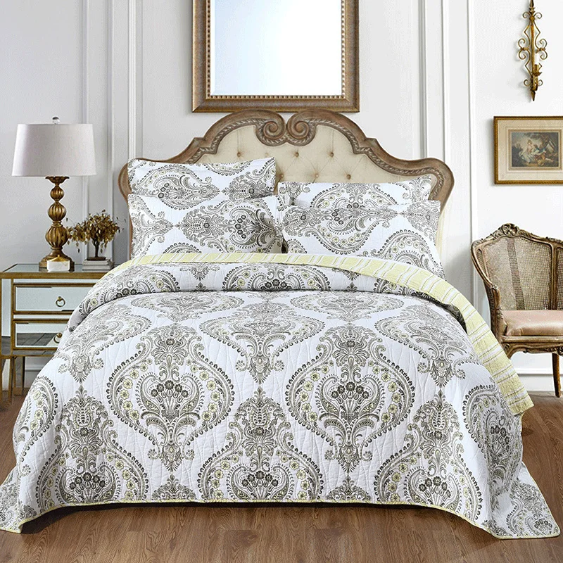 CHAUSUB качественное стеганое одеяло комплект из 3 предметов покрывало помытые