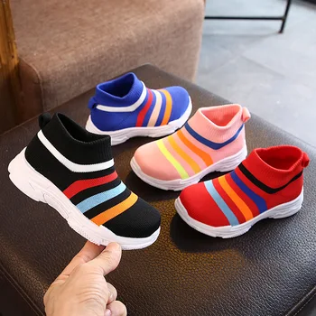 

2020 New Kids Shoes Sock Sneakers Net Mesh Breathable Leisure Child Sports Shoes Running Boys Infant Toddler Girls Sneaker