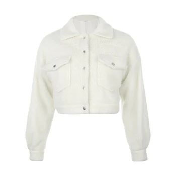 

Loose Short Winter Jacket Women Plus Size Denim Overcoat Harajuku Streetwear Denim White Jacket Women Outerwear Womens II50NSJK