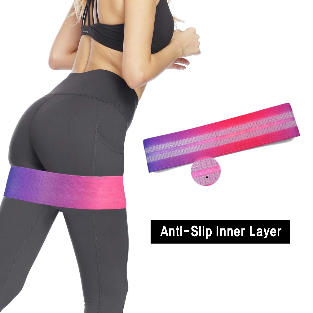 

New Multicolor Latex Slip Cotton Hip Resistance Bands Booty Elastic Bands Exercise for Thigh Hips Glutes Bridge Fitness Workout