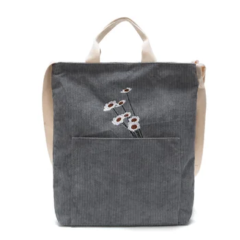 

2020 Fashion Women Shoulder Bag High Capacity Corduroy Tote Ladies Pure Hand Bag Foldable Reusable Shopping Travel Beach Bag