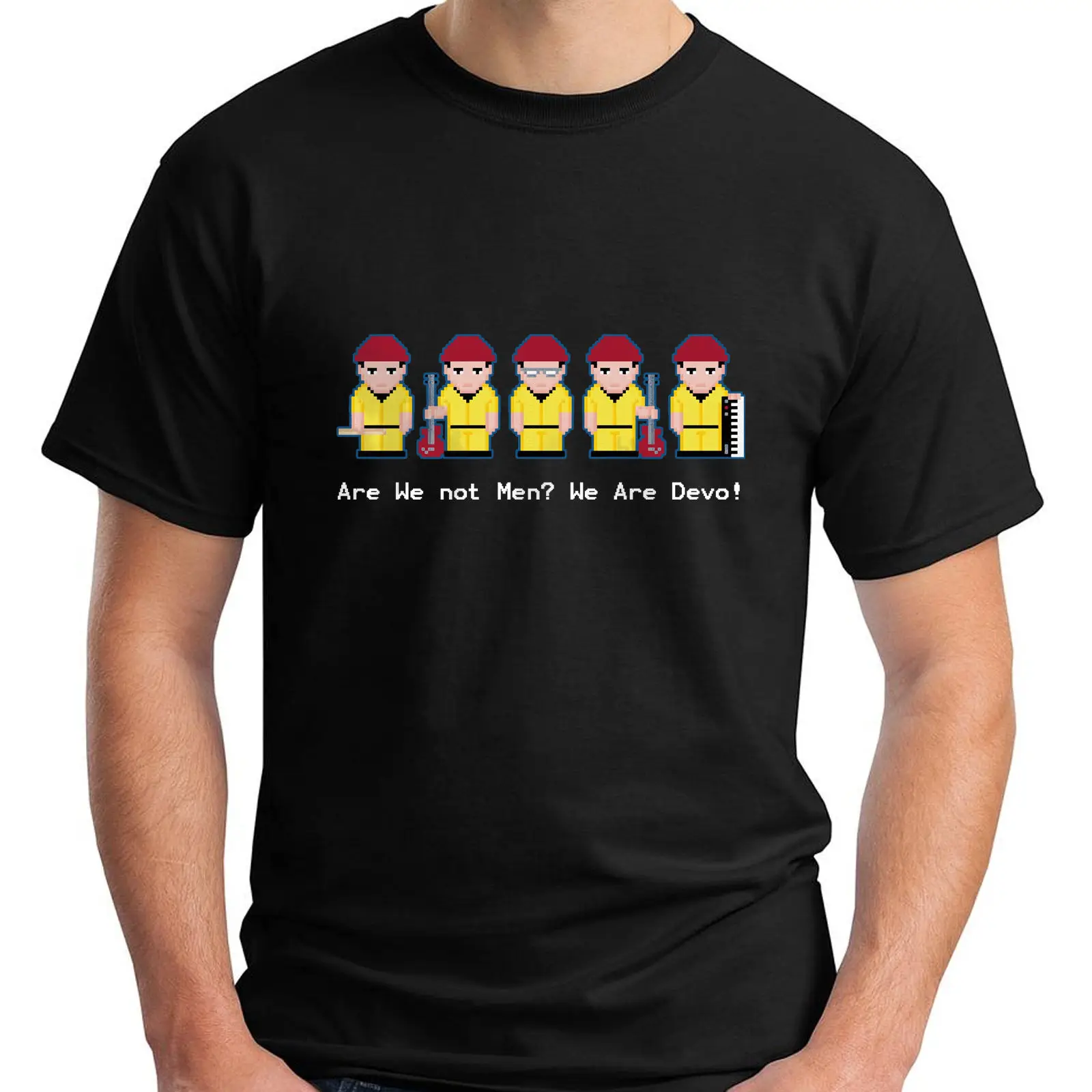 New DEVO American Electronic Rock Band Men's Black T-Shirt Size S-3XL O Neck T Shirts Male Low Price Steampunk Top Tee | Мужская
