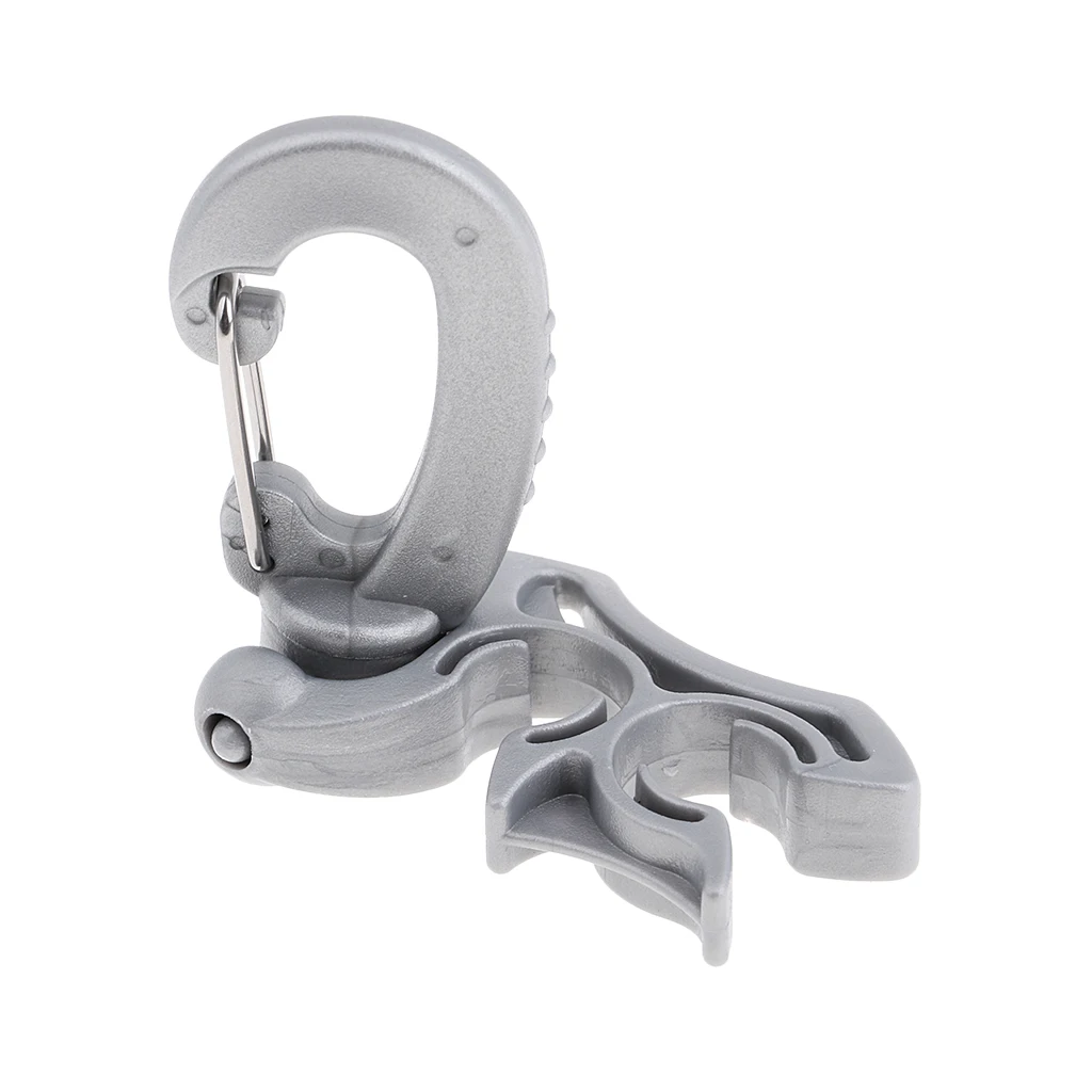 Scuba Diving Diver Plastic Double 2 BCD Hose Holder Retainer with Snap Clip
