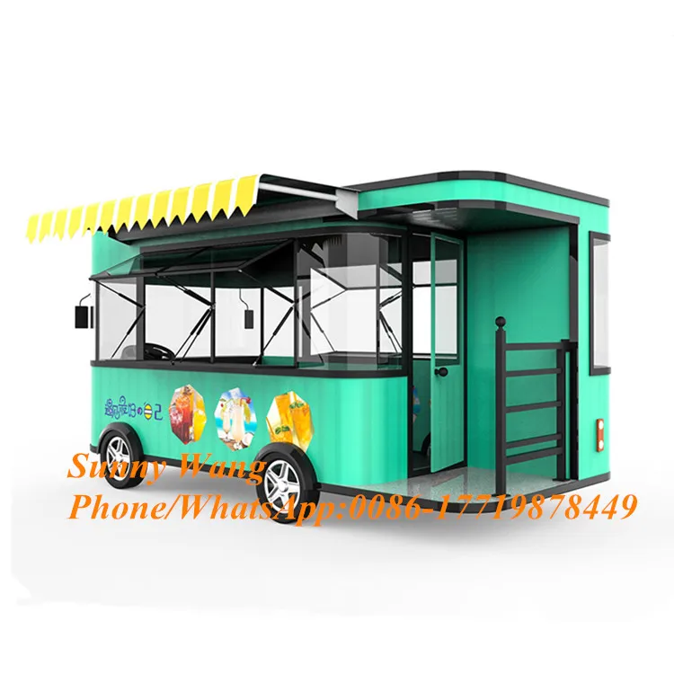 Fast Food Ice Cream Cart Food Truck Trailer Kitchen Cart Catering