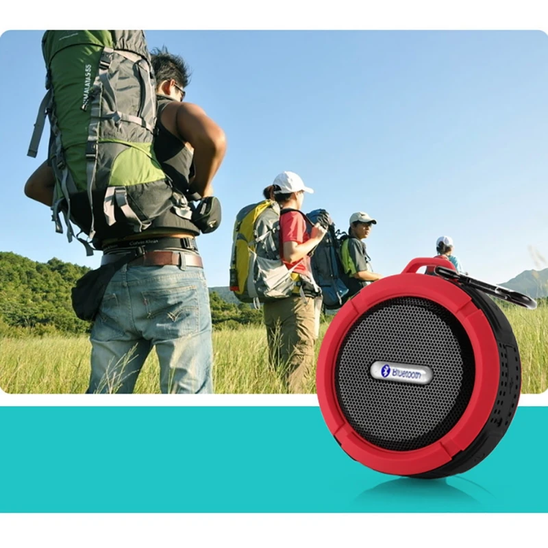 Маленький музыкальный динамик для Bluetooth сабвуфера с присоской карабин портативный водонепроницаемый пыленепроницаемый беспроводной уличный звуковой ящик
