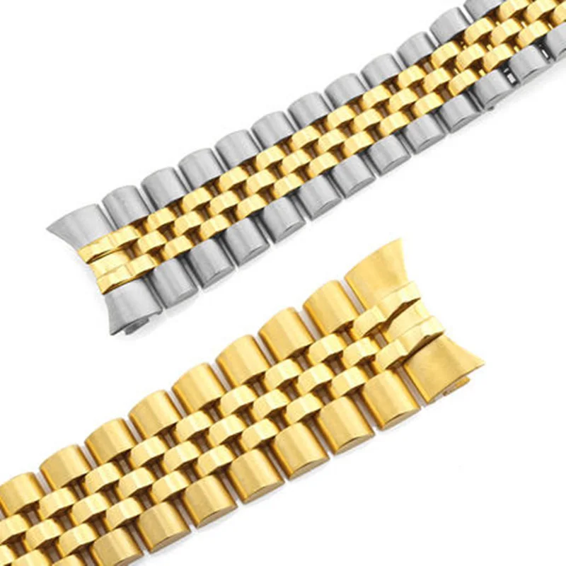 Для мужчин и женщин 13 мм 17 мм 20 мм бренды серебро золото из нержавеющей стали ремешки для часов Замена ремешка для DATEJUST ролевые часы браслет