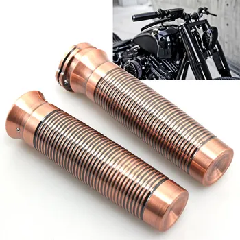 

Motorcycle Retro Copper Custom Rough Crafts Handlebar Hand Grips Fit For Harley Sportster Softail Dyna Touing 84-16