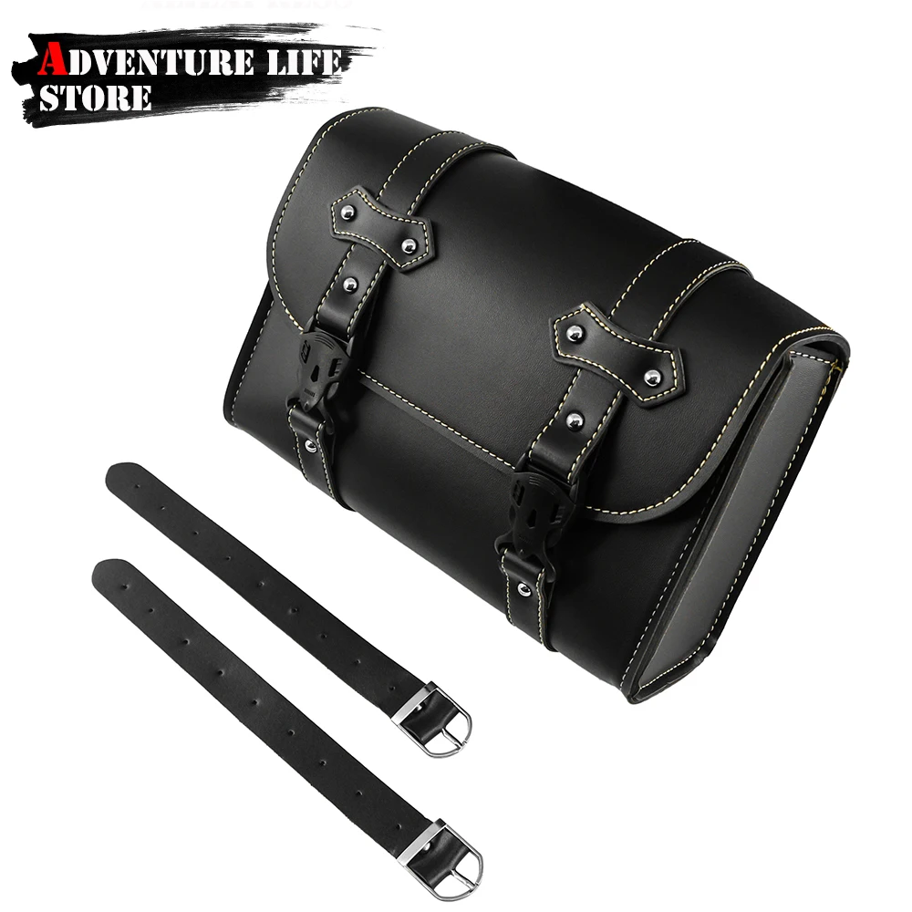 Moto Saddlebag Model Side PU Leather Luggage Saddle bag Storage Tool Pouch For Harley Sportster XL883 XL1200 Universal xl 883