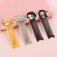Hair Brush Women Anime Cosplay Demon Slayer Mini Metal Comb Anti-static Hairdressing Beauty Tools Salon Accessaries Decoration 1