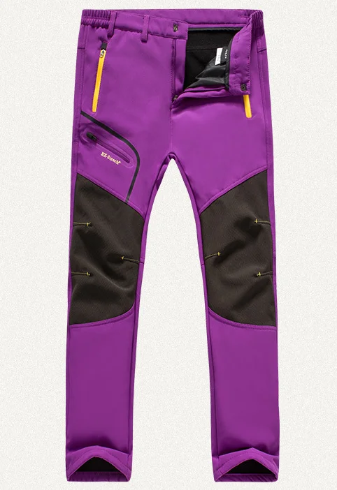 Негабаритные женские Зимние флисовые водонепроницаемые уличные штаны Мягкие панцирные брюки походные спортивные походные теплые для холодного дня